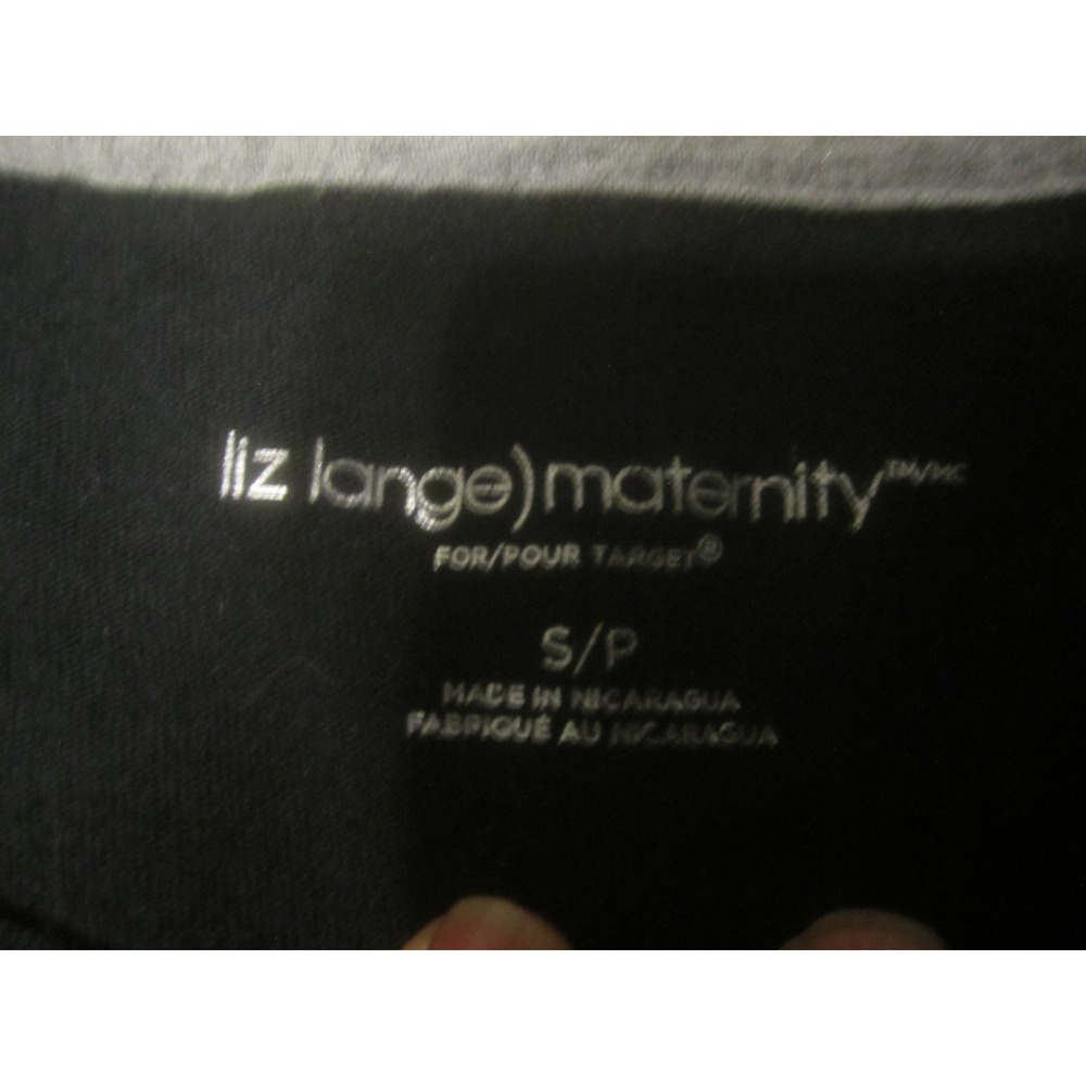 Liz Lange Motherhood Shirt Womens Small Black Maternity Top Long Sleeve - Picture 3 of 7